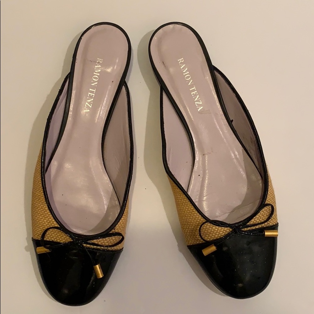 RAMON TENZA Patent Tip straw Ballet Flats - 9.5